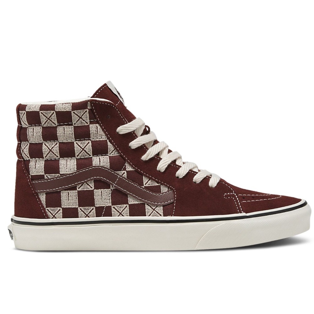 VANS | SK-8 Hi Stitch Embroidered Checkerboard Sneakers